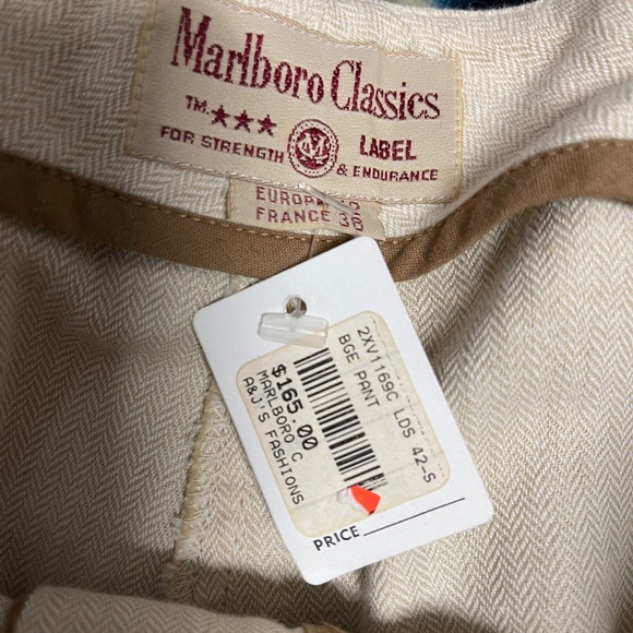 Beige Cotton Marlboro Classics Pant - Picture 2 of 5